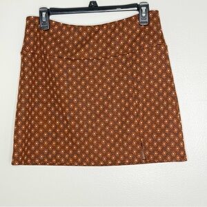 Ultra Flirt Womens Size XL Brown Floral Stretch Mini Skirt Fall Retro